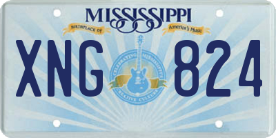 MS license plate XNG824