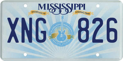 MS license plate XNG826