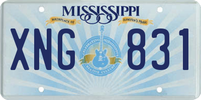 MS license plate XNG831