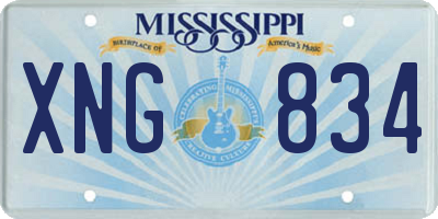 MS license plate XNG834