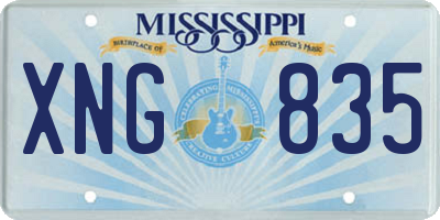 MS license plate XNG835