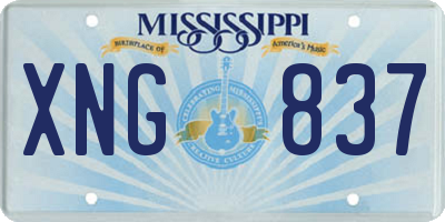 MS license plate XNG837