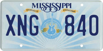 MS license plate XNG840