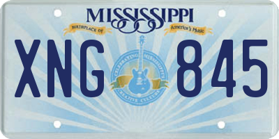 MS license plate XNG845