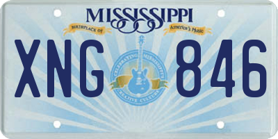 MS license plate XNG846