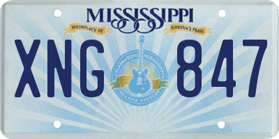 MS license plate XNG847
