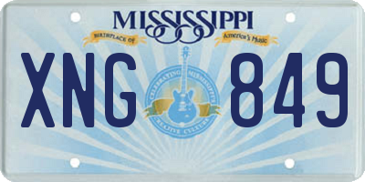 MS license plate XNG849