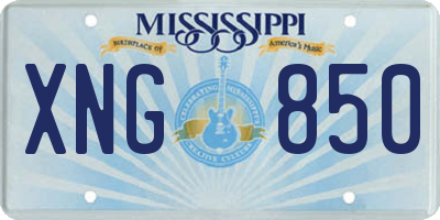 MS license plate XNG850