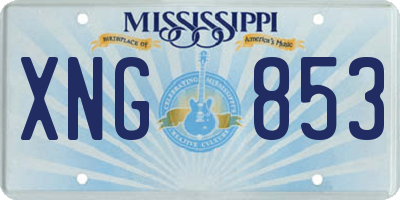 MS license plate XNG853