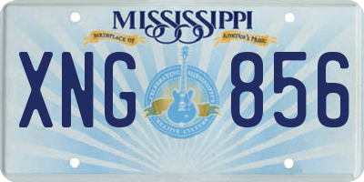 MS license plate XNG856
