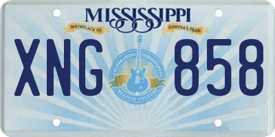 MS license plate XNG858