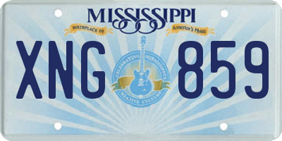MS license plate XNG859