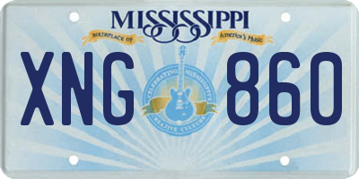 MS license plate XNG860