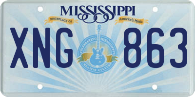 MS license plate XNG863