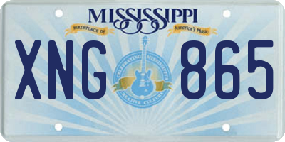 MS license plate XNG865