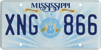 MS license plate XNG866
