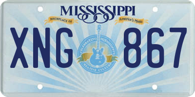 MS license plate XNG867