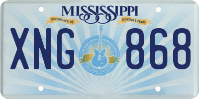MS license plate XNG868
