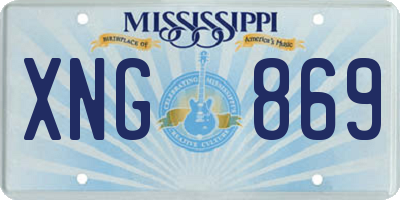 MS license plate XNG869