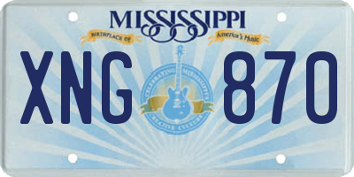 MS license plate XNG870