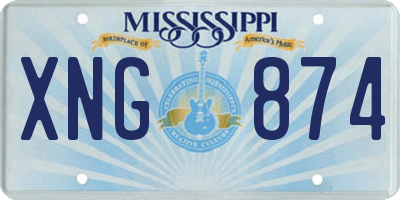 MS license plate XNG874