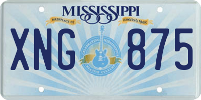 MS license plate XNG875