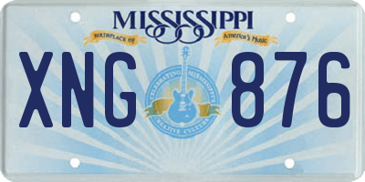MS license plate XNG876