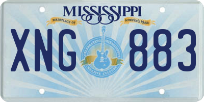 MS license plate XNG883