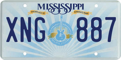 MS license plate XNG887