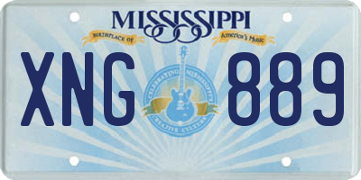 MS license plate XNG889