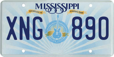 MS license plate XNG890