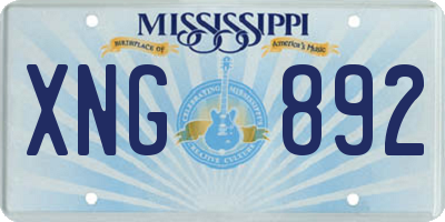 MS license plate XNG892