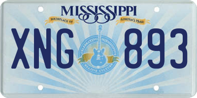 MS license plate XNG893