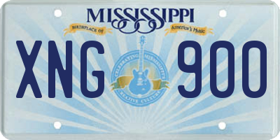 MS license plate XNG900