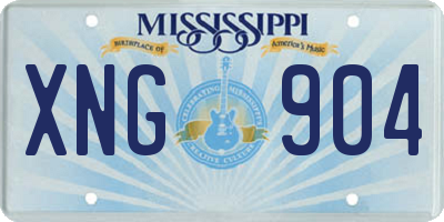 MS license plate XNG904