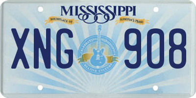 MS license plate XNG908