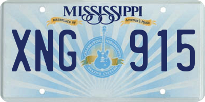 MS license plate XNG915