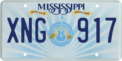 MS license plate XNG917