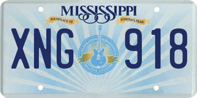 MS license plate XNG918