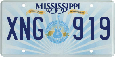 MS license plate XNG919