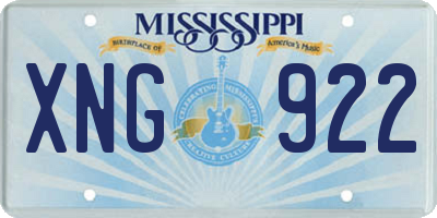 MS license plate XNG922