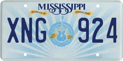 MS license plate XNG924