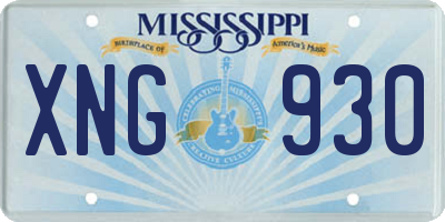 MS license plate XNG930