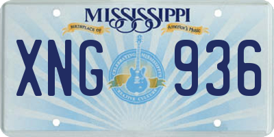 MS license plate XNG936