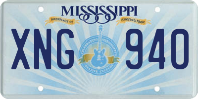MS license plate XNG940