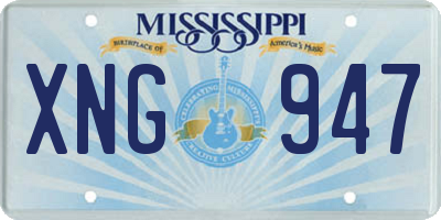 MS license plate XNG947