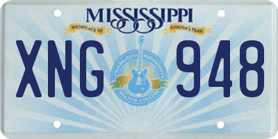 MS license plate XNG948