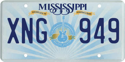 MS license plate XNG949