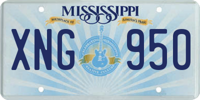 MS license plate XNG950