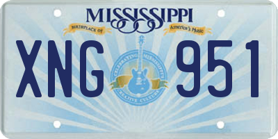 MS license plate XNG951